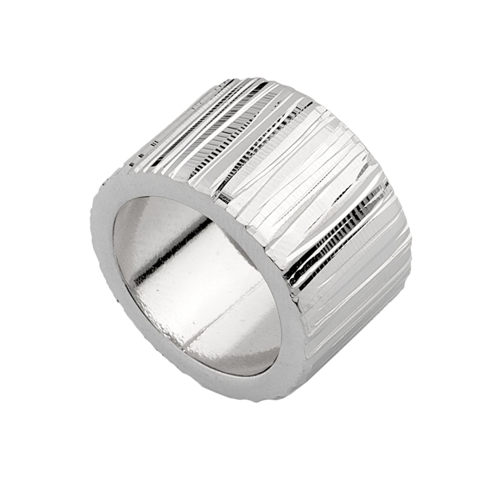 Δαχτυλίδι σχέδιο βέρα φαρδιά διαμαντέ από επιπλατιναμένο ασήμι 925°