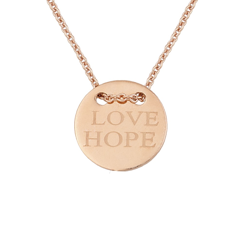 Sterling silver 925°. Love Hope button necklace