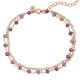 Sterling silver 925°. Double chain & purple stones rosary bracelet