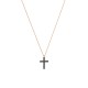 9kt Gold. Cross with black CZ