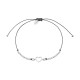 Sterling silver 925°.  Open heart and beads on cord