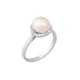 Sterling silver 925°. Pearl ring with CZ halo