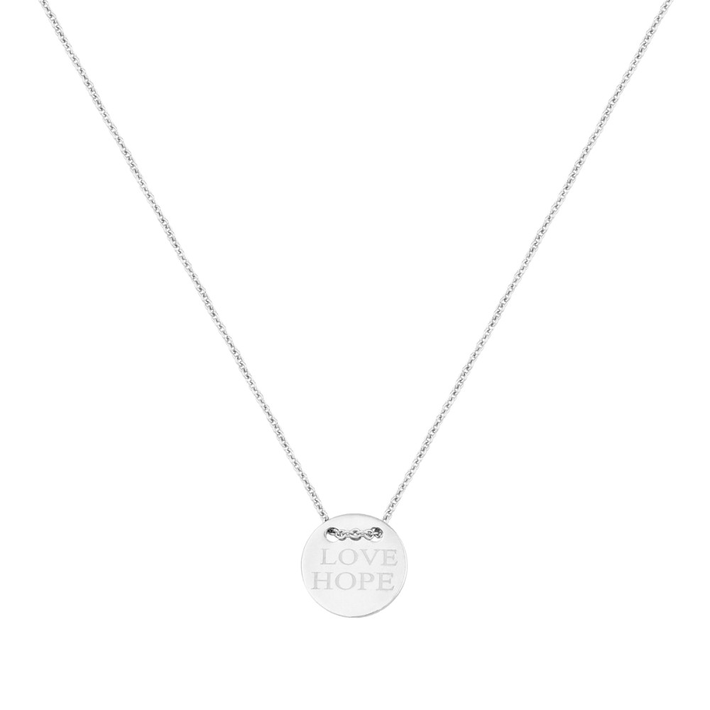 Sterling silver 925°. Button disc necklace