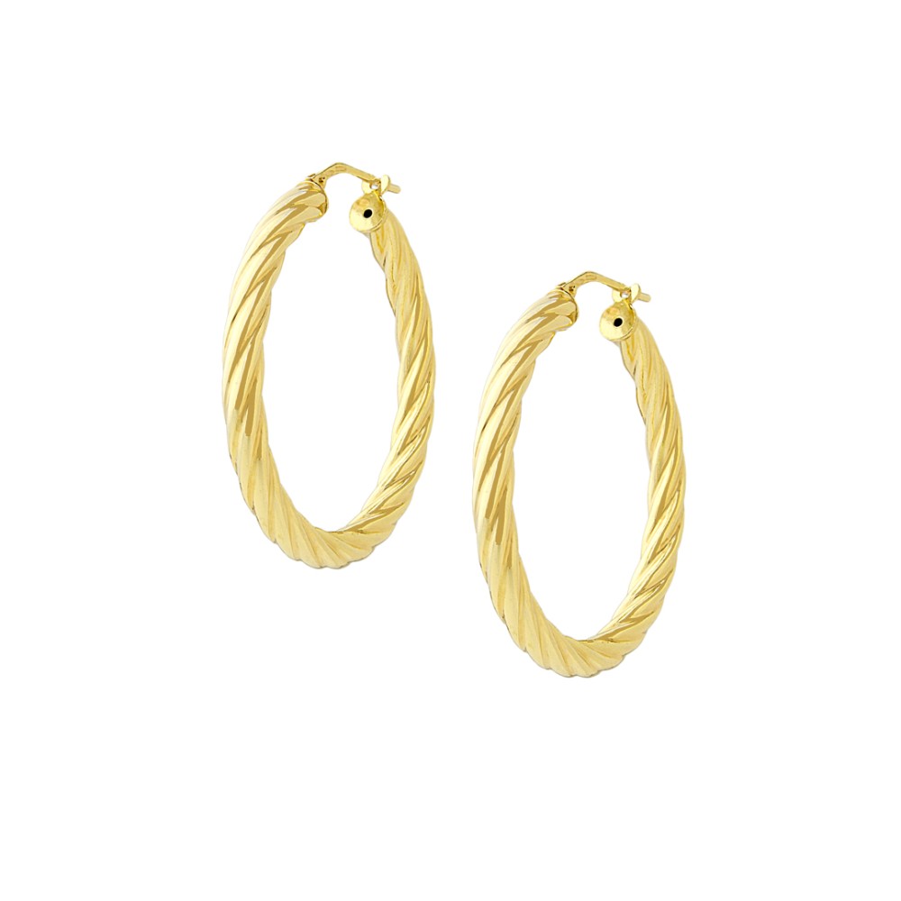 Sterling silver 925°. Twisted hoops