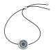 Sterling silver 925°.  Round Evil Eye with CZ