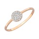 Sterling silver 925°. Solid circle ring with CZ