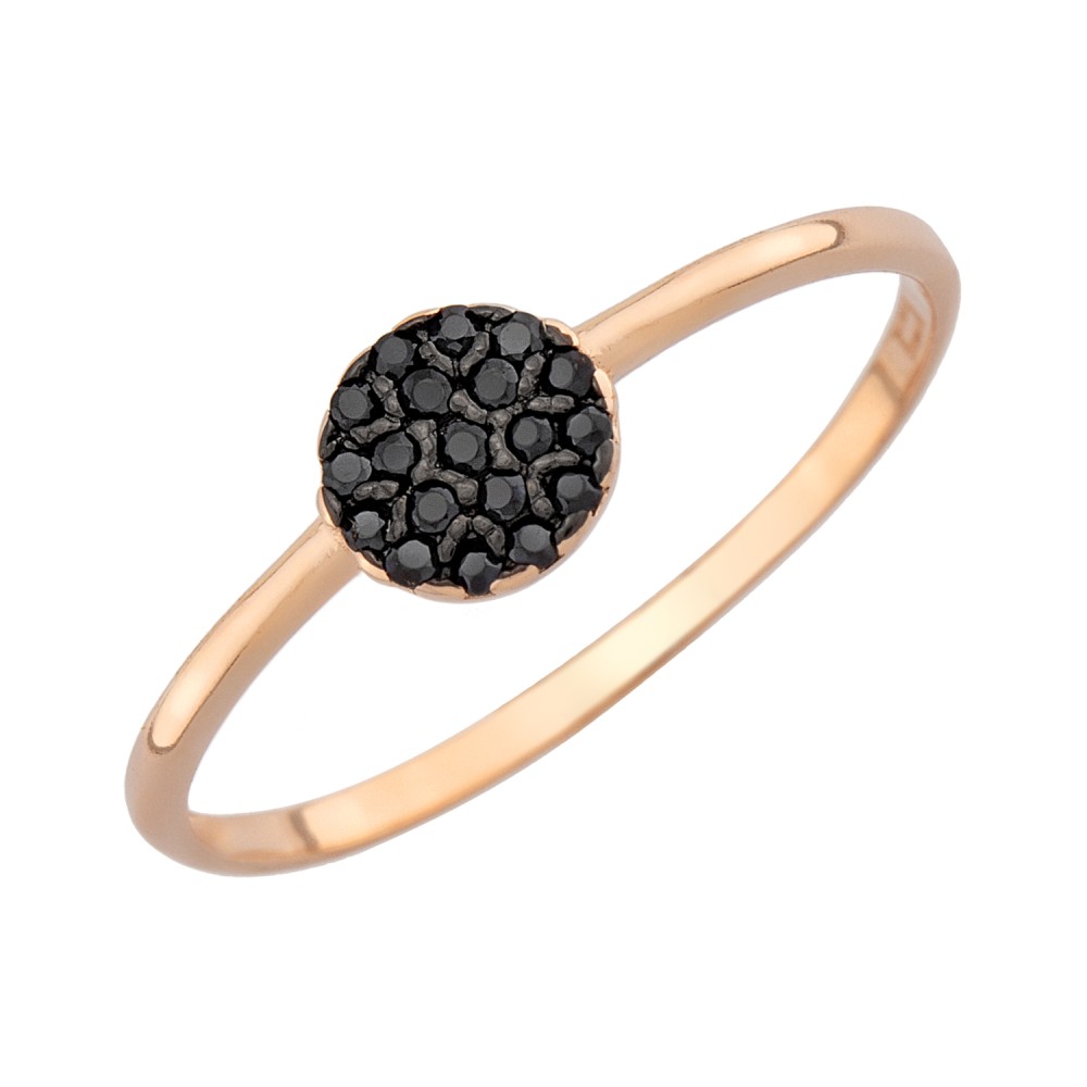 Δαχτυλίδι σχέδιο γεμάτος κύκλος με πέτρες ζιργκόν από ροζ επιχρυσωμένο ασήμι 925°