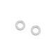 Σκουλαρίκια στικ σχέδιο κύκλος με πέτρες ζιργκόν από επιπλατινωμένο ασήμι 925°