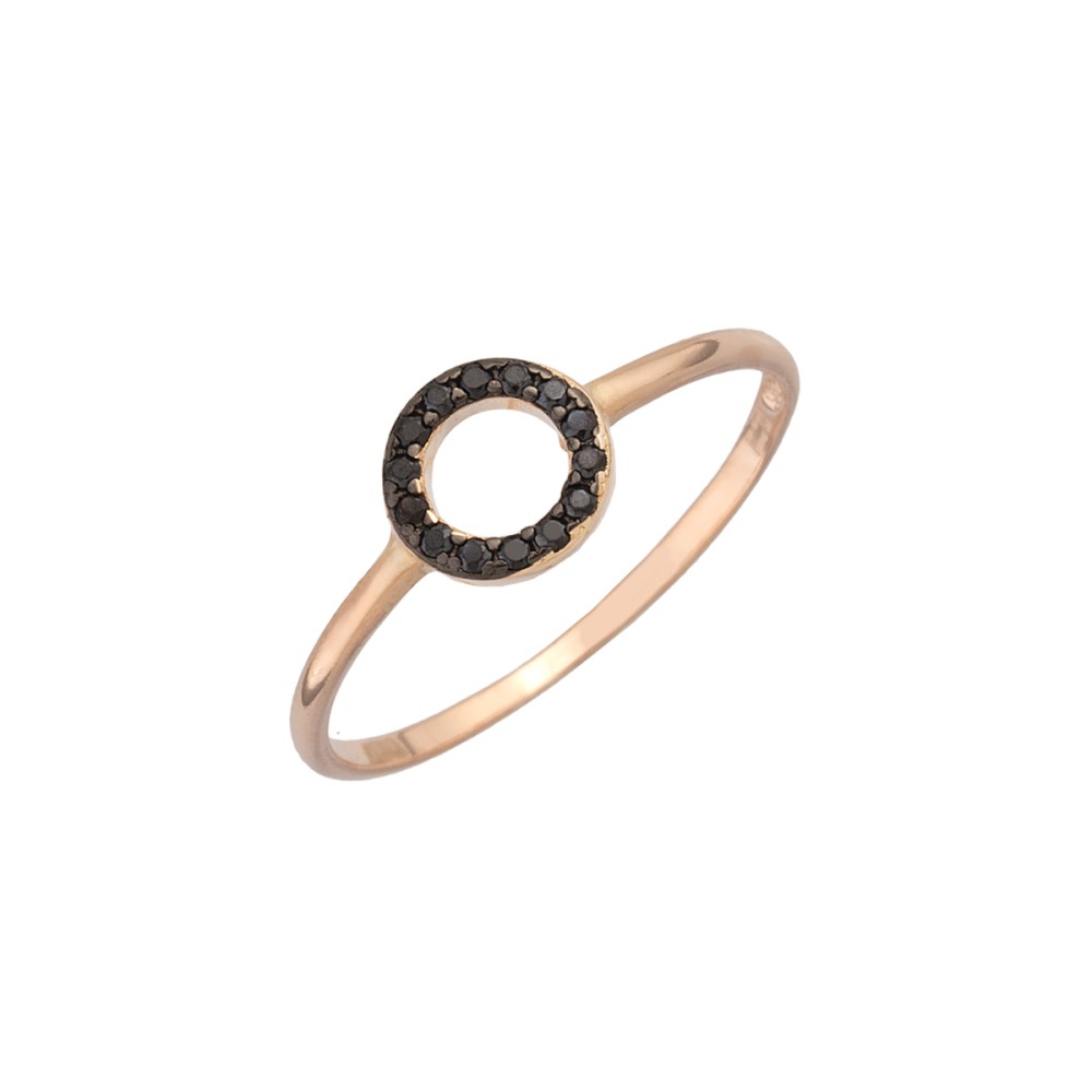 Δαχτυλίδι σχέδιο κύκλος με πέτρες ζιργκόν από ροζ επιχρυσωμένο ασήμι 925°