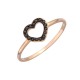 Δαχτυλίδι σχέδιο καρδιά με πέτρες ζιργκόν από ροζ επιχρυσωμένο ασήμι 925°