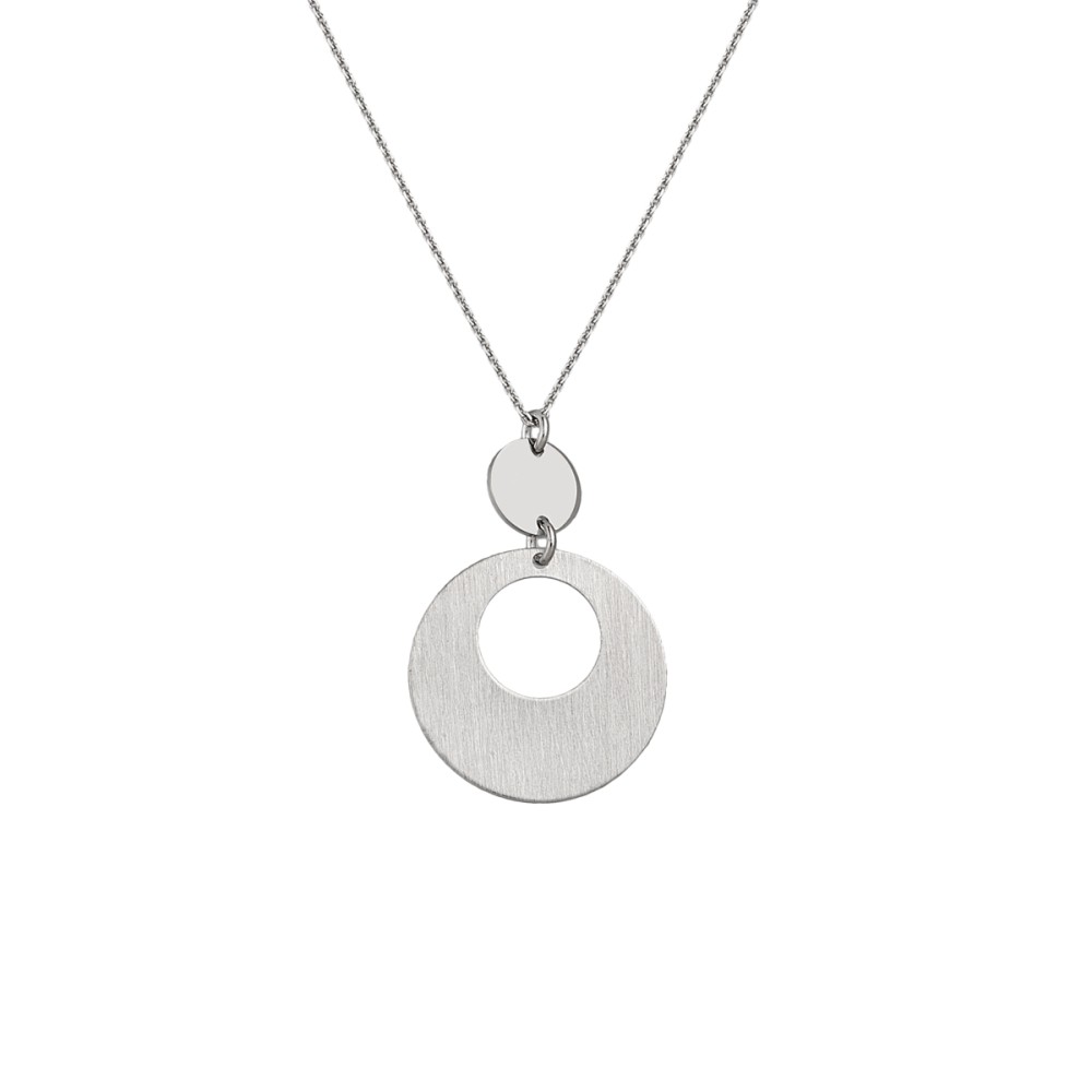 Sterling silver 925°. Double disc pendant necklace