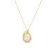 Sterling silver 925°. Pearl  necklace with CZ