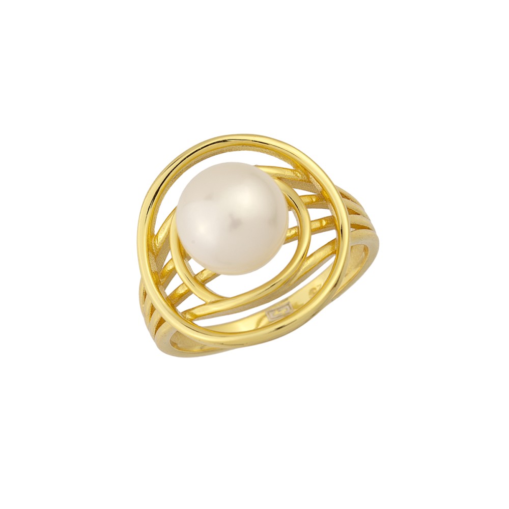 Sterling silver 925°. Spiral pearl ring