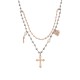 Sterling silver 925°. Rosary style necklace with pearls and charms