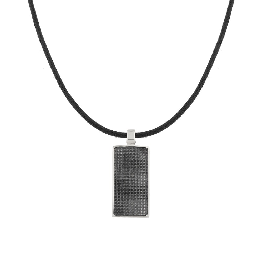 Sterling silver 925°. Mens ID necklace on cord