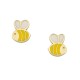 Παιδικά σκουλαρίκια στικ σχέδιο μέλισσα με σμάλτο από χρυσό 9 καρατίων