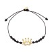 9 ct gold. Crown on cord bracelet