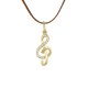 Gold 9ct. Music note pendant with CZ