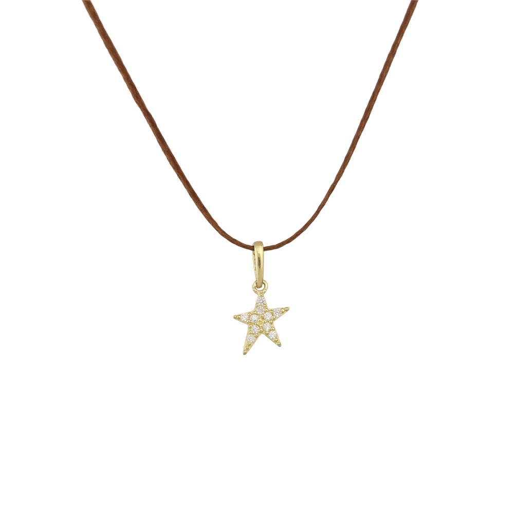 Gold 9ct. Star pendant with CZ