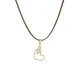 Gold 9ct. Double heart necklace on cord