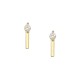 Gold 9ct. Linear bar studs with large CZ