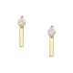 Gold 9ct. Linear bar studs with large CZ