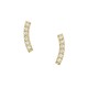 Gold 9ct. Curved linear bar earrings with CZ
