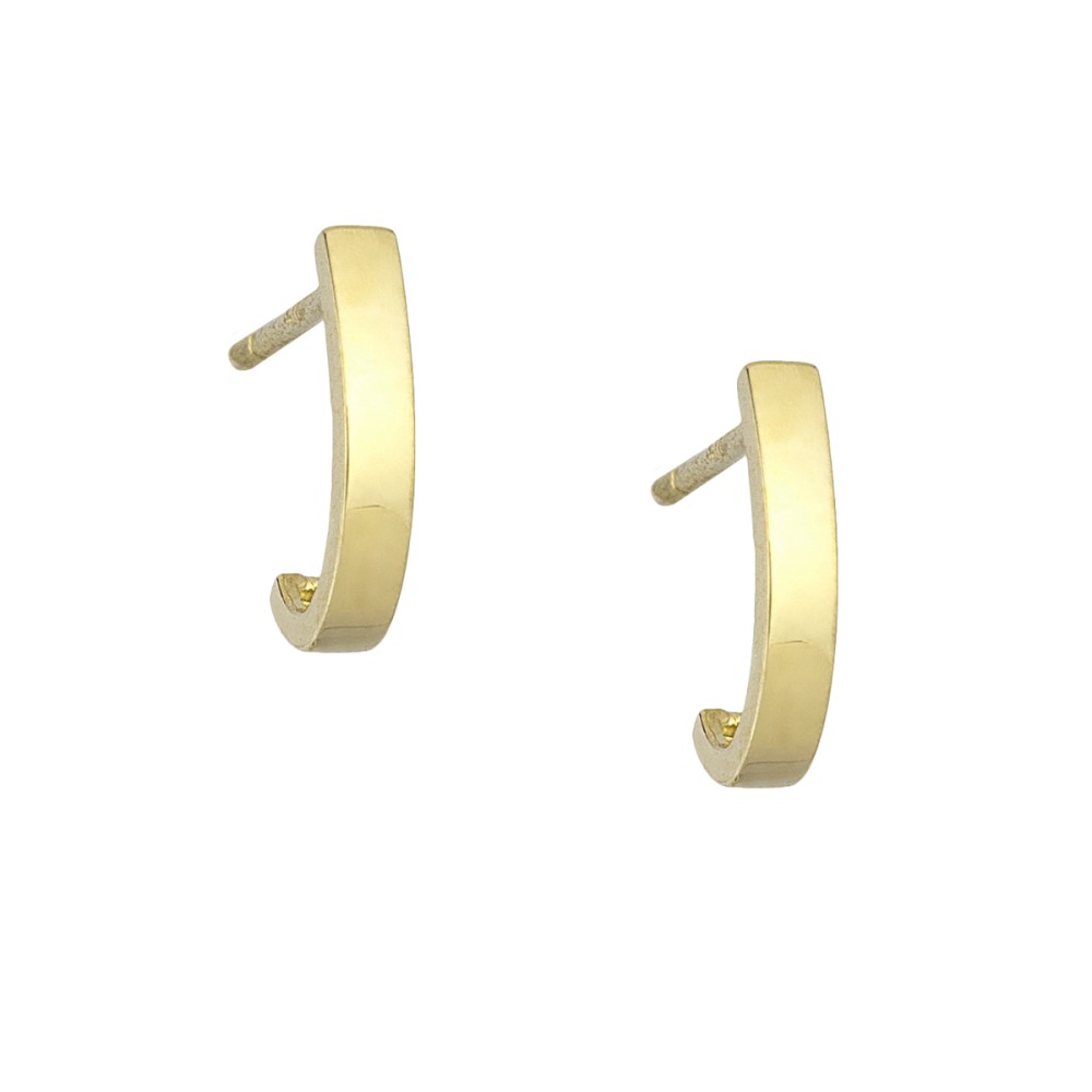 Gold 9ct. J curve stud earrings