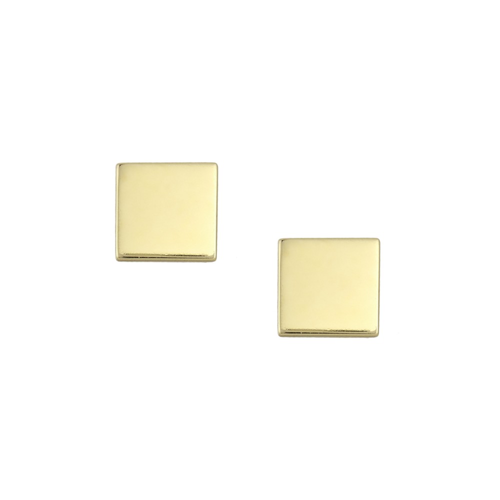 Σκουλαρίκια στικ σχέδιο τετράγωνο από χρυσό 9 καρατίων