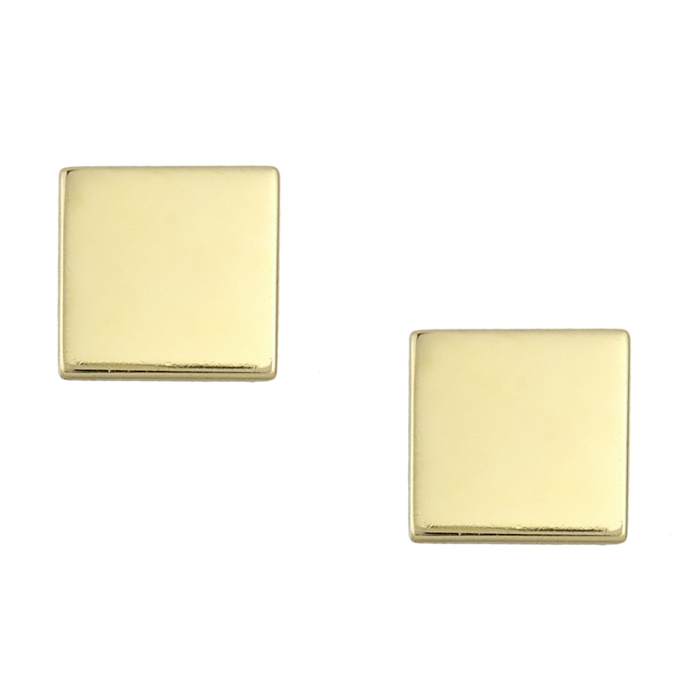 Σκουλαρίκια στικ σχέδιο τετράγωνο από χρυσό 9 καρατίων