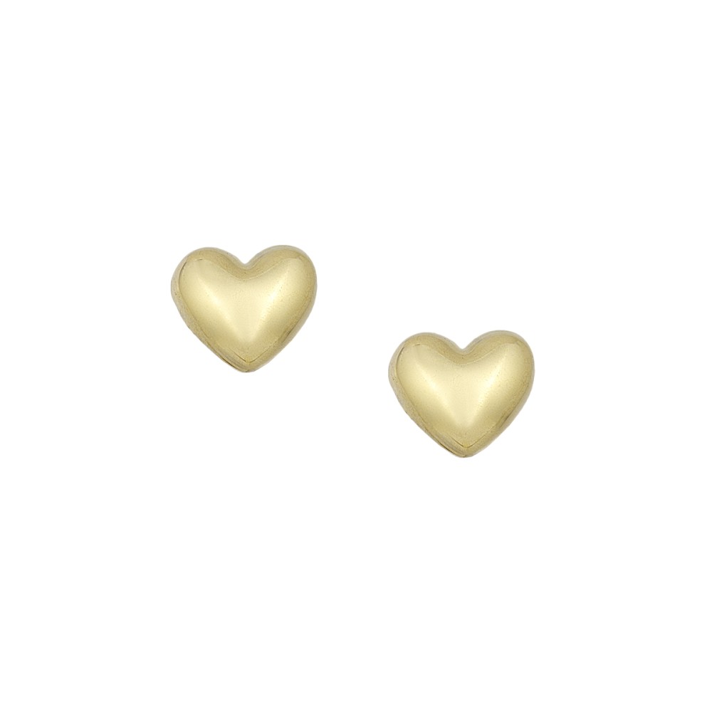 Σκουλαρίκια στικ σχέδιο καρδιά πομπέ 5mm από χρυσό 9 καρατίων
