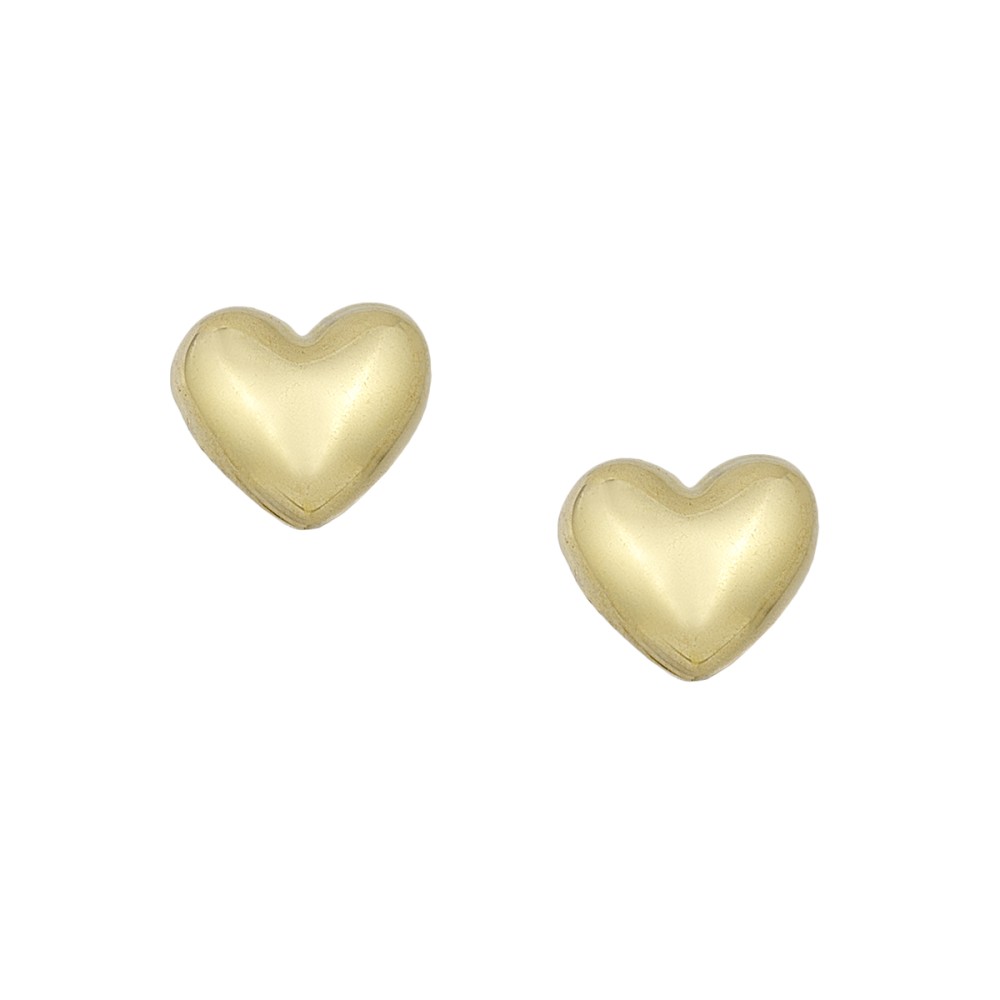 Σκουλαρίκια στικ σχέδιο καρδιά πομπέ 5mm από χρυσό 9 καρατίων
