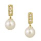 Gold 9ct. Pearl and bar drop earrings