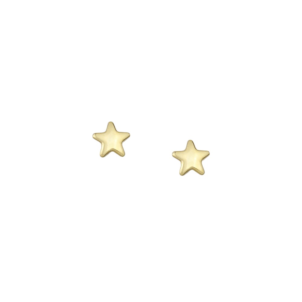 Σκουλαρίκια στικ σχέδιο αστέρι 3mm από χρυσό 9 καρατίων