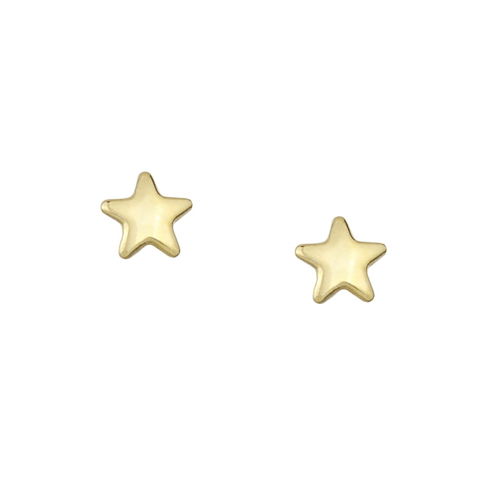 Σκουλαρίκια στικ σχέδιο αστέρι 3mm από χρυσό 9 καρατίων