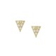 Σκουλαρίκια στικ σχέδιο τρίγωνο με λευκά ζιργκόν από χρυσό 9 καρατίων