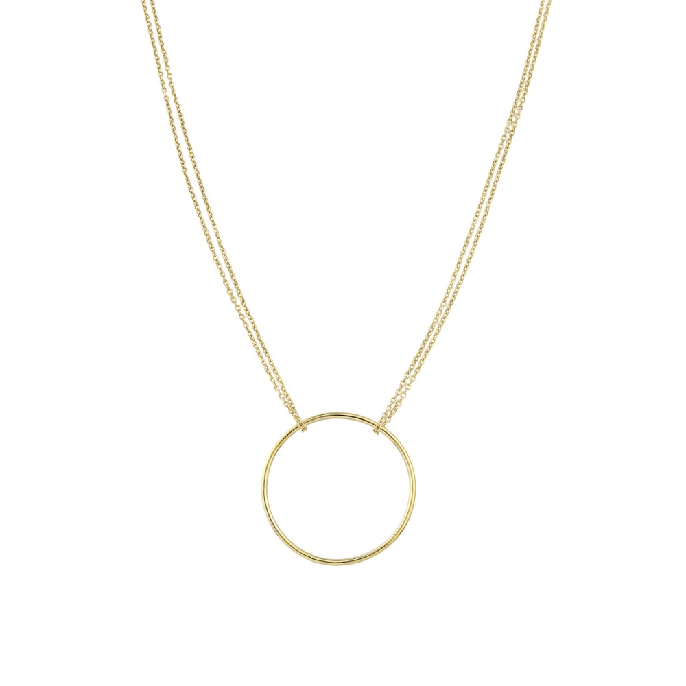 Sterling silver 925°. Single open circle on chain necklace