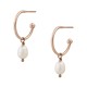 Sterling silver 925°. Half hoop earrings with pearls
