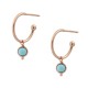 Sterling silver 925°. Half hoop earrings with turquoise stone