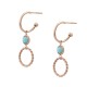Sterling silver 925°. Half hoops with turquoise