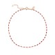 Sterling silver 925°. Ankle chain with red enamel beads