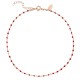 Sterling silver 925°. Ankle chain with red enamel beads