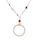 Sterling silver 925°. Coloured bead station necklace