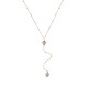 Sterling silver 925°. Y-necklace with agate