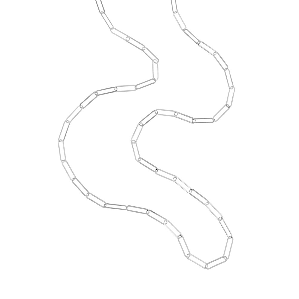 Κολιέ αλυσίδα 80cm σχέδιο παραλληλόγραμμο από επιπλατινωμένο ασήμι 925°