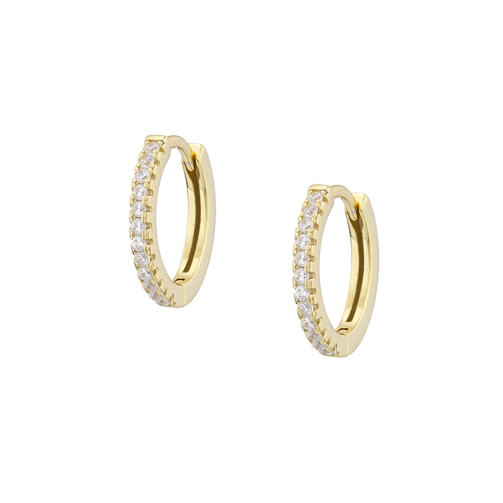 Sterling silver 925°. Classic CZ hoops