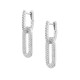 Sterling silver 925°. Double oval hoop earrings with CZ
