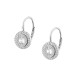 Sterling silver 925°. Round halo solitaire earrings