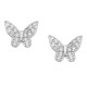 Σκουλαρίκια στικ με σχέδιο πεταλούδα με πέτρες ζιργκόν από επιπλατινωμένο ασήμι 925°