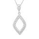 Sterling silver 925°. Open rhombus pendant with CZ